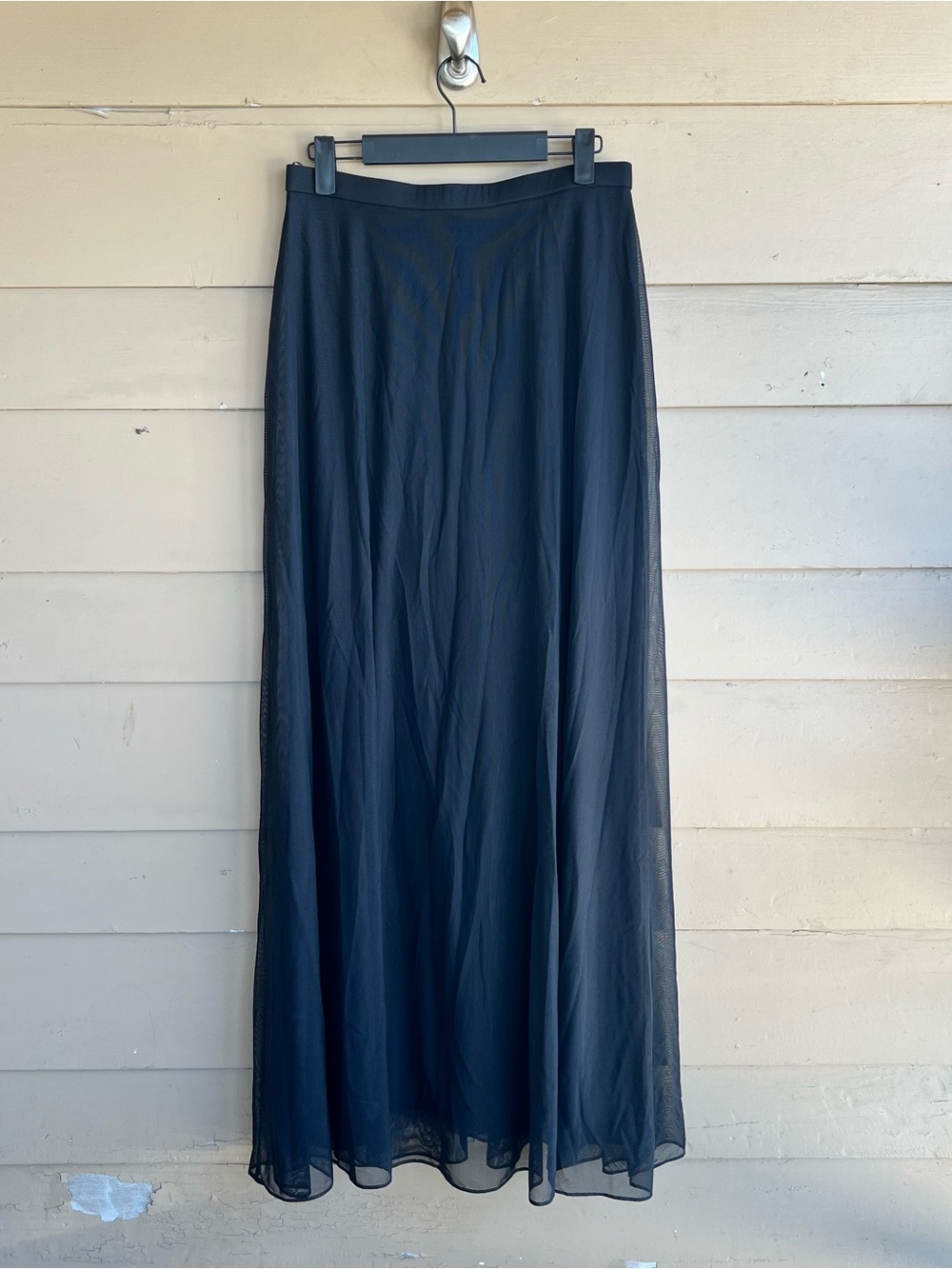 Tadashi Shoji Maxi Skirt Size 10 Mesh Layered Lined Chiffon Long High Waist Goth